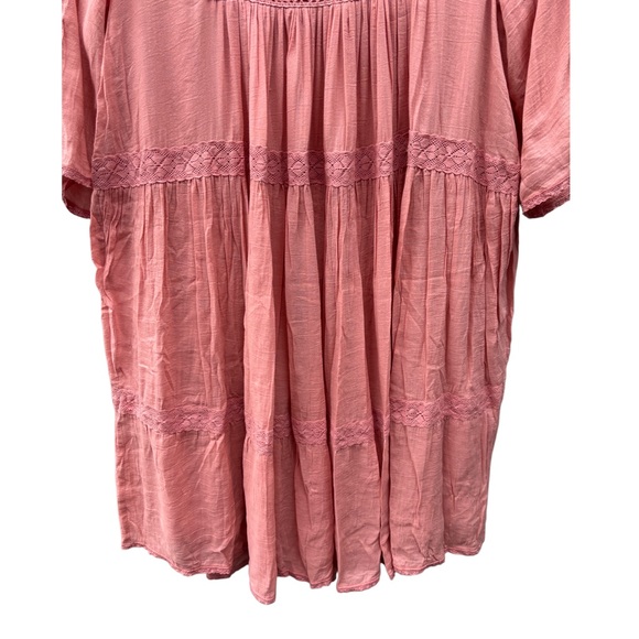 Spell & The Gypsy Women’s S Harmony Crocheted Lace Boho Tunic Dress in Peony - Picture 8 of 15